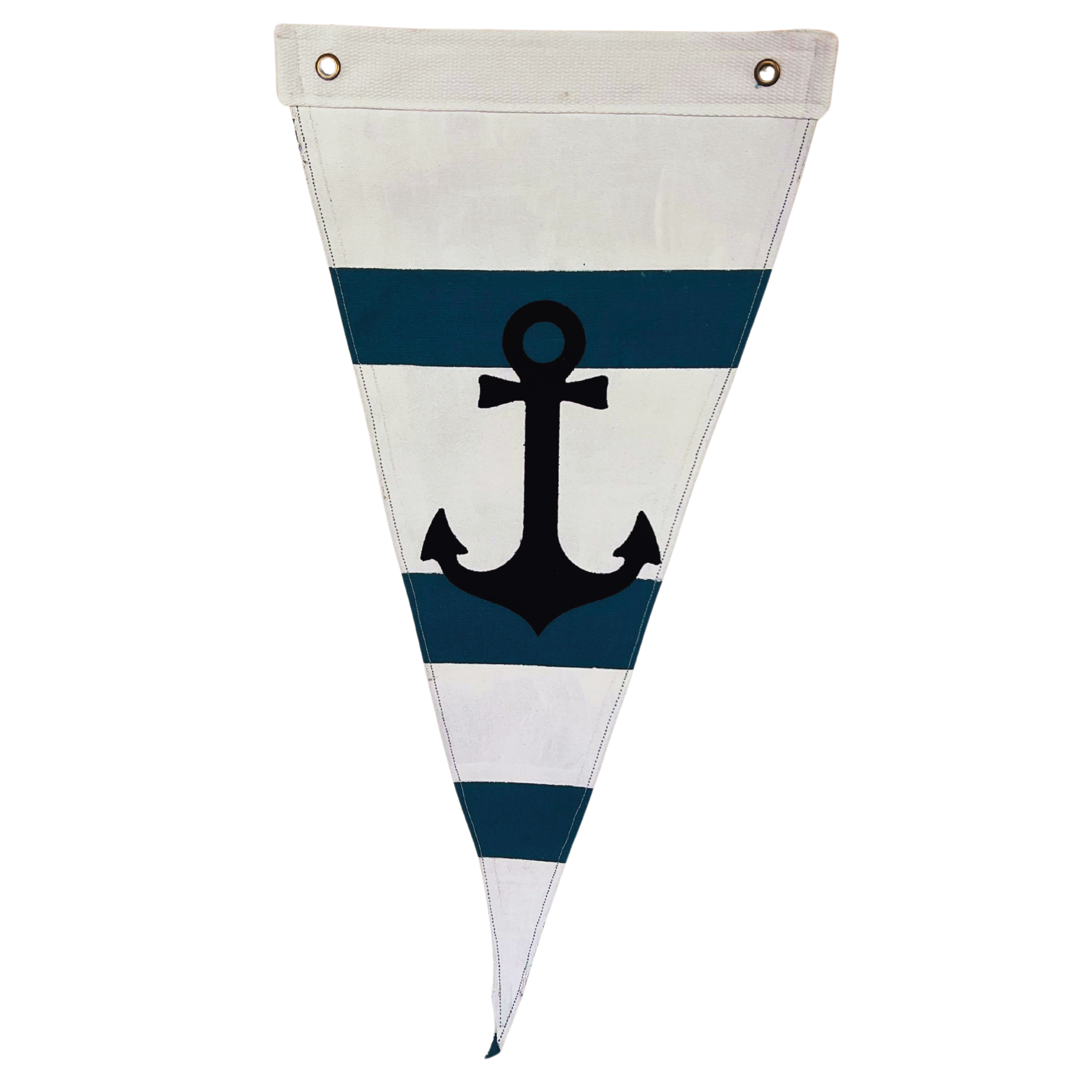 Hand-crafted Nautical Anchor Flag featuring a bold anchor design on durable cotton canvas, perfect for coastal decor.