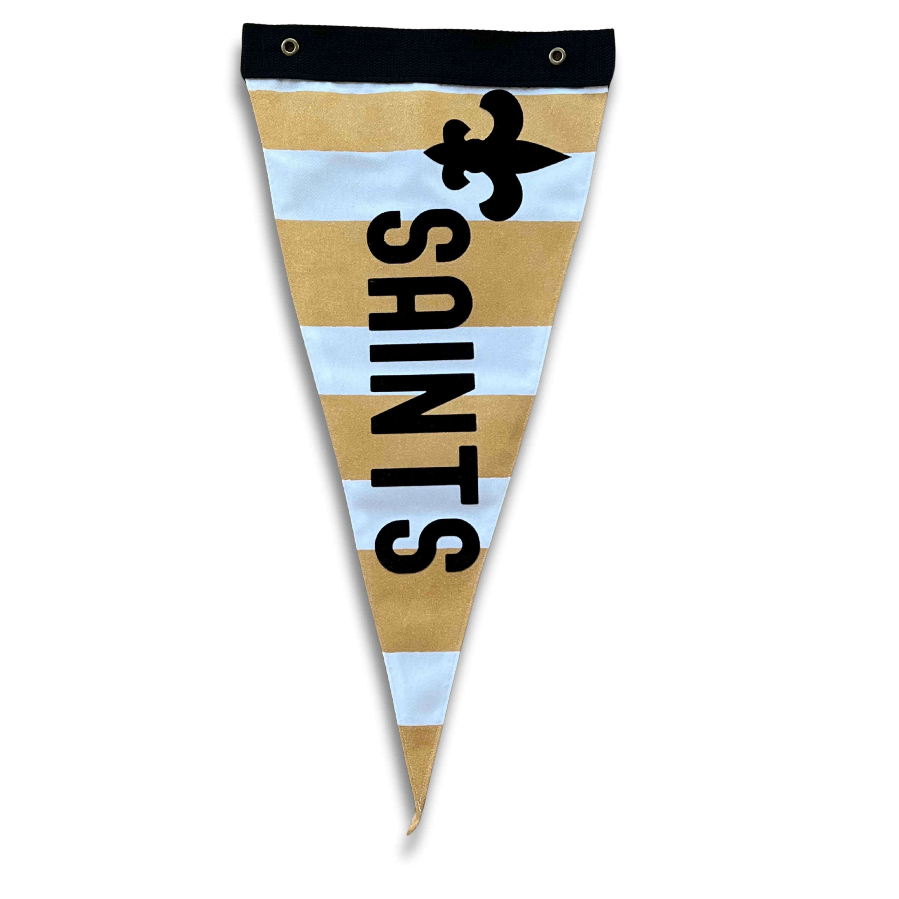 Vintage Saints Football Pennant Flag, featuring a classic team design on premium cotton canvas, perfect for football fans and sports decor.